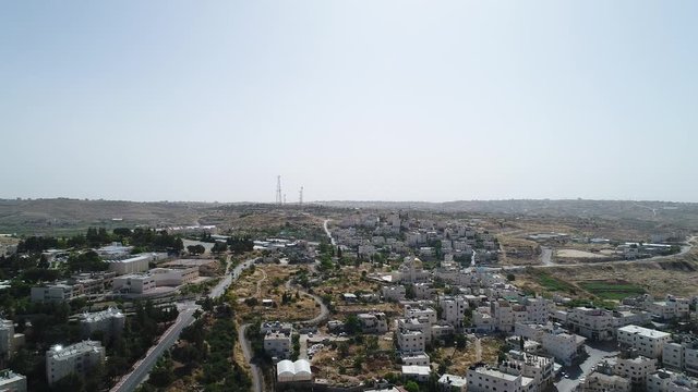 Aerial view of border between Kiryat Arba and Hebron. Israel.  DJI_0003-01