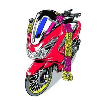 automatic transmission motorcycle vector illustration