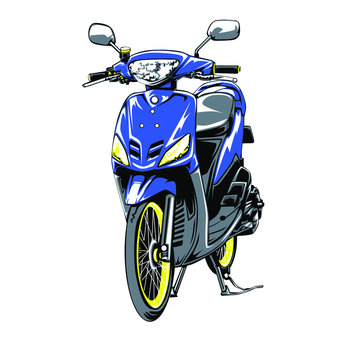 automatic transmission motorcycle vector illustration