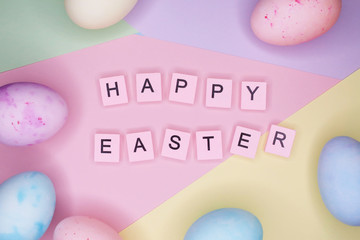 Happy Easter. Colorful Easter eggs background.