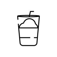 Isolated iced coffee glass line style icon vector design