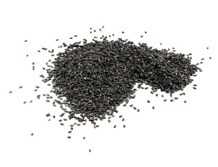 black sesame seed isolated on white