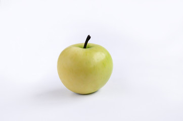 fruit of apple tree, yellow, isolated on white background