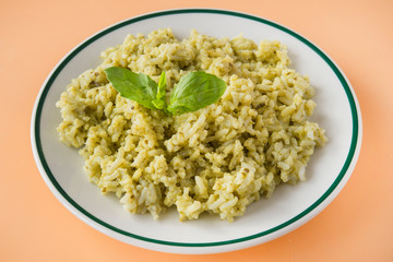 Green rice typical  food ecuadorian