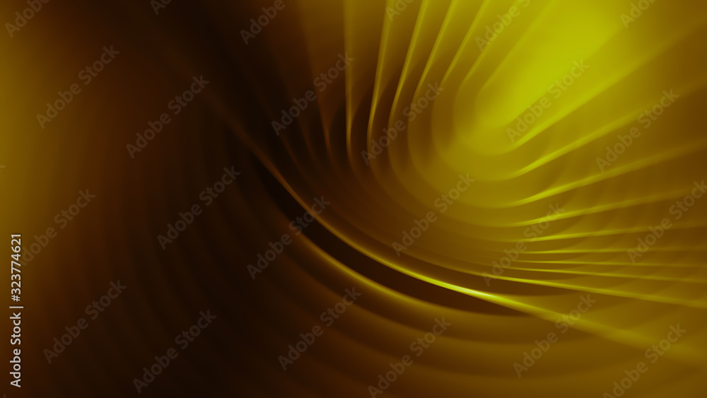 Aufkleber 3d rendering fluctuations of abstract rays, ripples and wave motion of light in space
