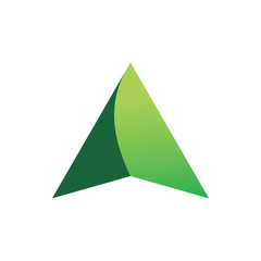 green color arrow triangle logo design