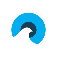 circle color blue wave logo design