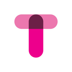modern color pill letter t logo design