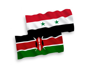 Flags of Kenya and Syria on a white background