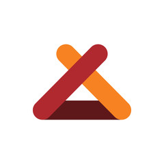 red tent color line logo design