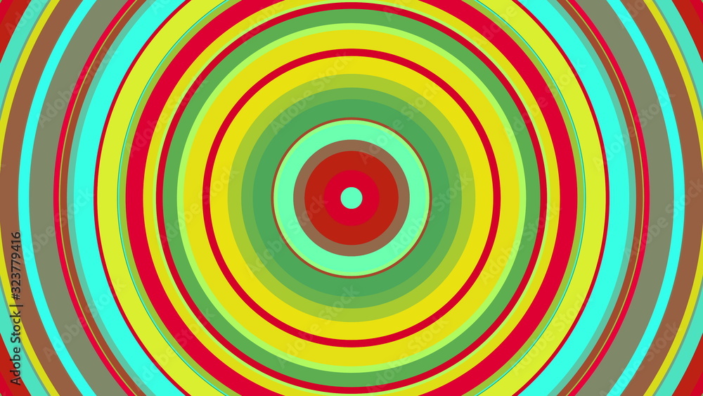 Poster abstract colorful circle with hypnotic spinning motion, computer generated. 3d rendering of vortex b