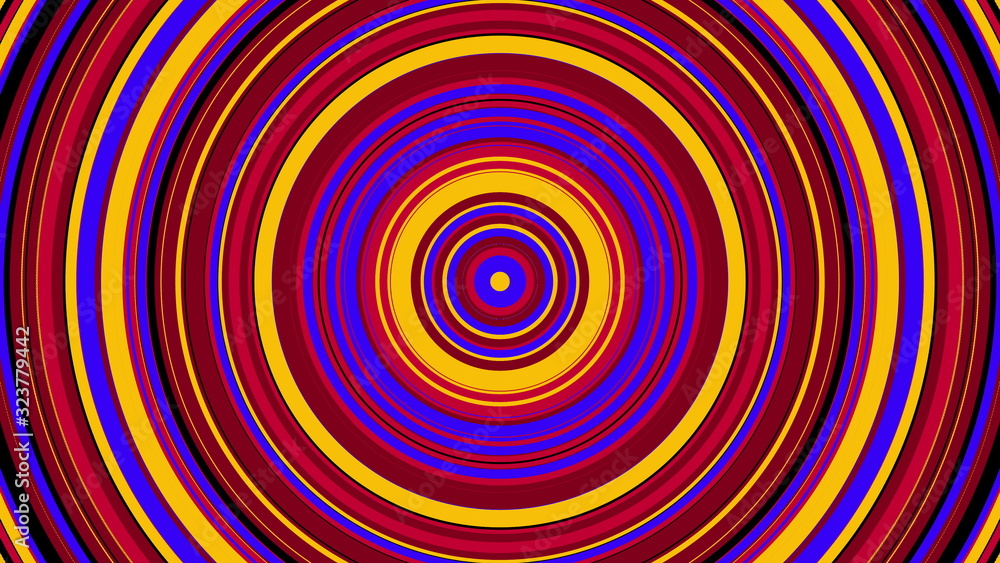 Poster abstract colorful circle with hypnotic spinning motion, computer generated. 3d rendering of vortex b