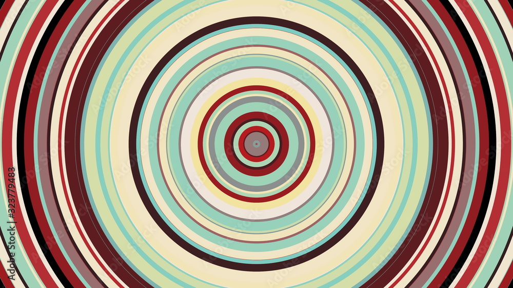 Poster abstract colorful circle with hypnotic spinning motion, computer generated. 3d rendering of vortex b