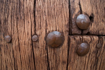 Obraz na płótnie Canvas May 18, 2018; Val de Santa Maria, Zamora (Spain). Detail of an old wooden door.