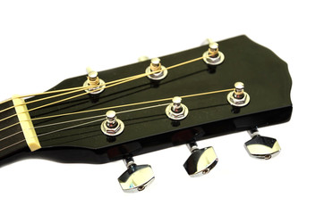 keys for tuning the guitar, close-up. Part of an acoustic guitar.
