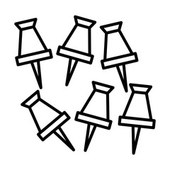 Vector simple icon of pins. Modern concept design. Isolated vector sign symbol.