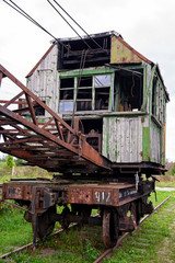 Old vintage train wagon used for industrial work