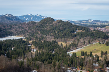 Fototapeta na wymiar Neuschwanstein, Schwangau and Hohenschwangau