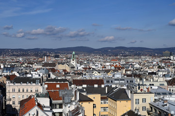 old and new buildings and houses Vienna cityscape Austria