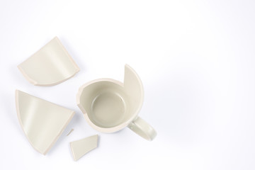 Broken Plate or broken  glass on the on the floor in the kitchen The concept of accidents in the...