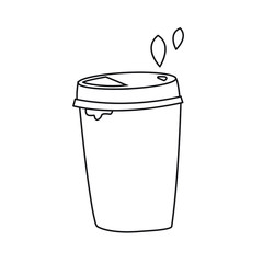 Takeaway coffee cup line icon vector