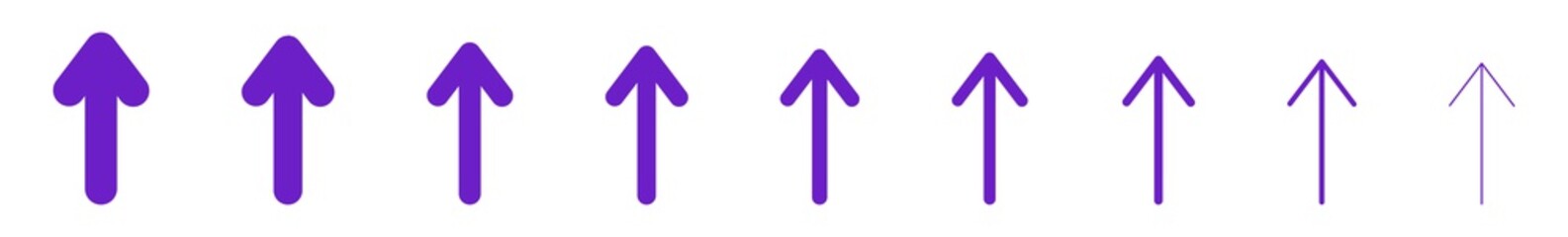 Arrow Icon Purple | Arrows | Infographic Illustration | Direction Symbol | Pointer Logo | Up Sign | Isolated | Variations
