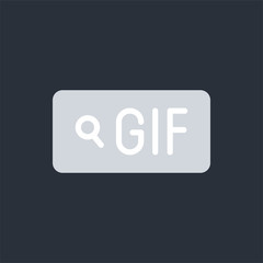 GIF color element. Social media button. Sign for web page, mobile app, banner, social media. Editable stroke.