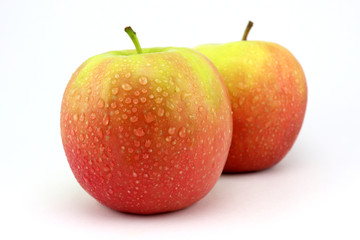 Apple fruit with slices isolated on white background.