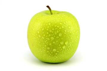 Apple fruit with slices isolated on white background.