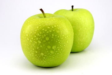 Apple fruit with slices isolated on white background.