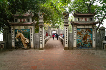 Hoan Kiem Lake, Hanoi Ba Dinh District, Vietnam. Reflection of trees and leaves in the water....