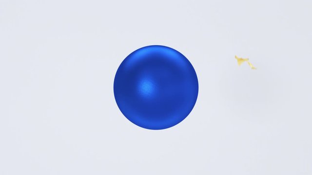 Abstract 3D animation of ball with cloth is torn. Seamless loop render background footage.