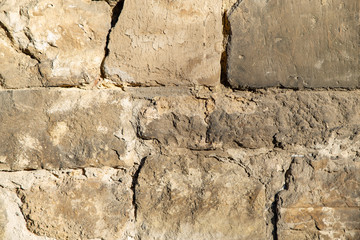old stone brick wall close up