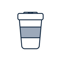 Isolated coffee mug half line half color style icon vector design