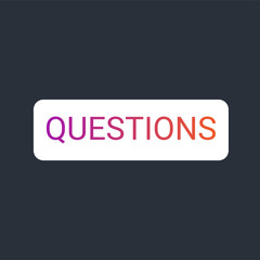 Questions color element. Social media button. Sign for web page, mobile app, banner, social media. Editable stroke.