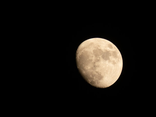 Beautifull and big crescent moon shining at night