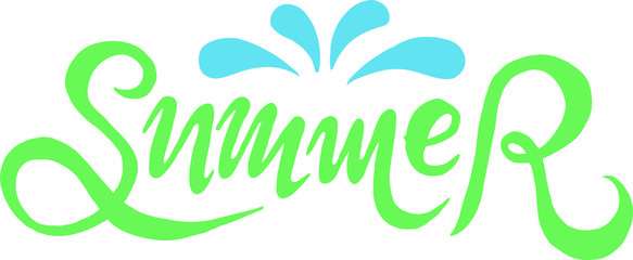 vector illustration of summer in lettering style. can be used as company logo. services. signage for the cafe. inscription on stickers, bags, notebooks.
