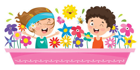 Concept Design With Colorful Flowers