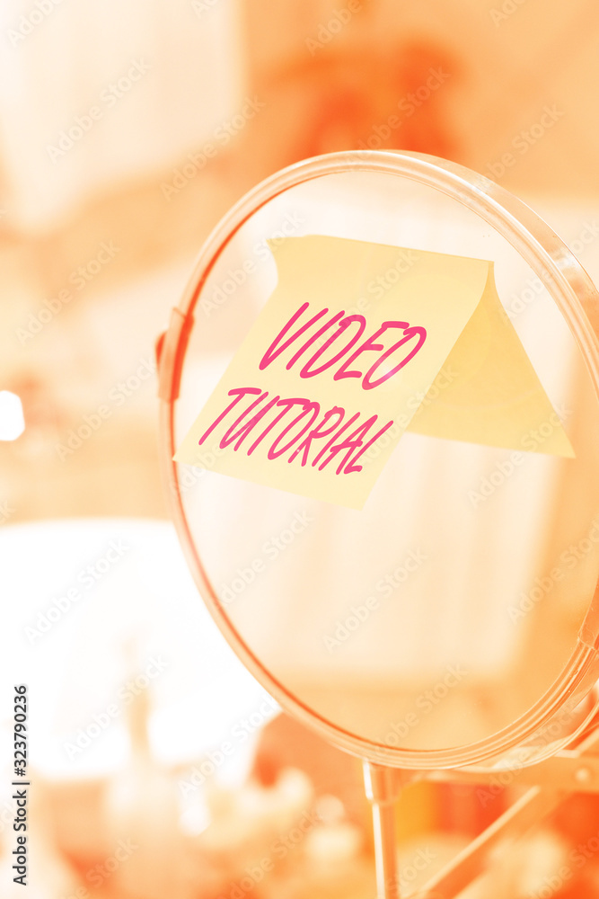 Poster text sign showing video tutorial. business photo showcasing method of transferring knowledge through