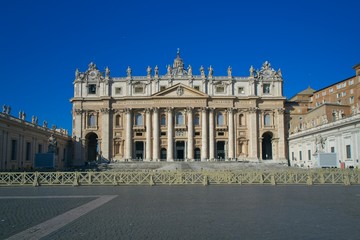 Fototapeta na wymiar Facade of Saint Peter's Basilica, Vatican City, Rome 