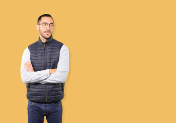 Fototapeta premium Hesitant young man looking gesture