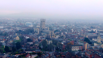 City of Oxford and Christ Church University - aerial view -aerial photography