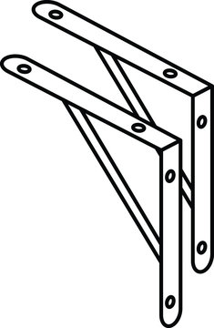 Shelf support brackets icon, vector illustration