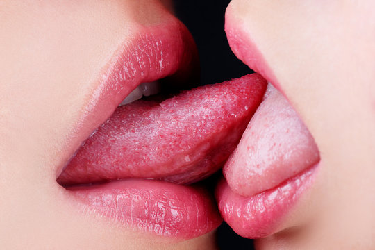 Tongue mouth kissing
