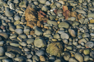 Smooth Round Pebble; Natura Background. Textures