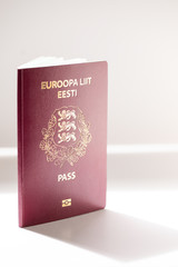 Estonian passport,eesti pass isolated on white background.