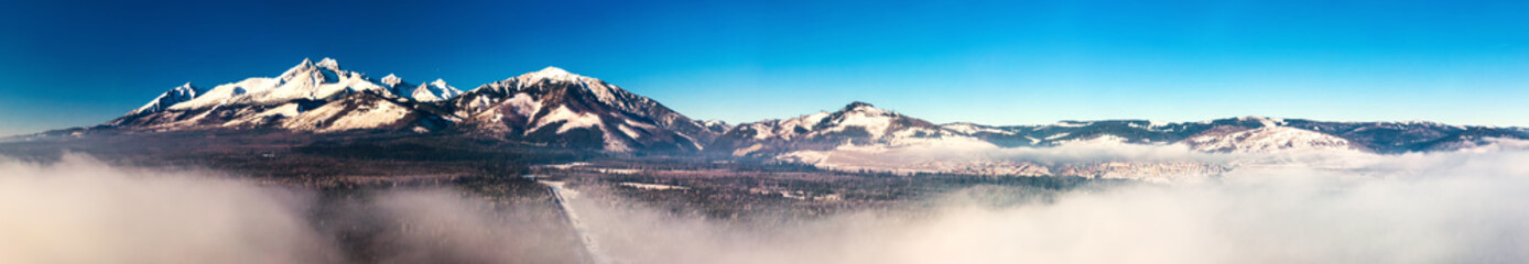 High tatras panorama in winter, Slovakia, Europe.