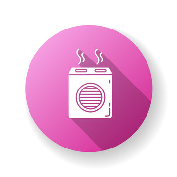 recommend clip art: Modern air filter purple flat design long shadow glyph icon. Humidifying household appliance, water evaporator, home air purifier, room climate regulating equipment. Silhouette RGB color illustration