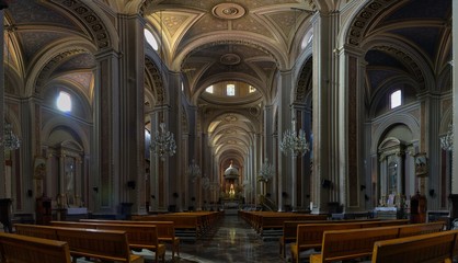 panoramica del interior de la catedral de morelia michoacan