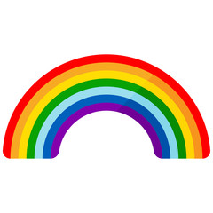 Rainbow vector icon isolated on white background.